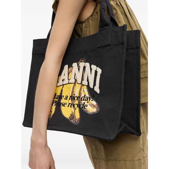 Ganni Women's Organic Cotton Large Tote Bag - Picture 2 of 5